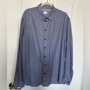 EUC ARMANI by Giorgio Armani Navy Triangle Checkered Dress Shirt size XXL